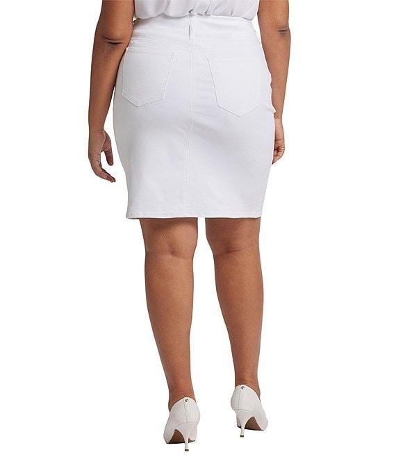 NYDJ Plus Size Hollywood High Waisted 4-Pocket Style Pencil Denim Skirt Product Image