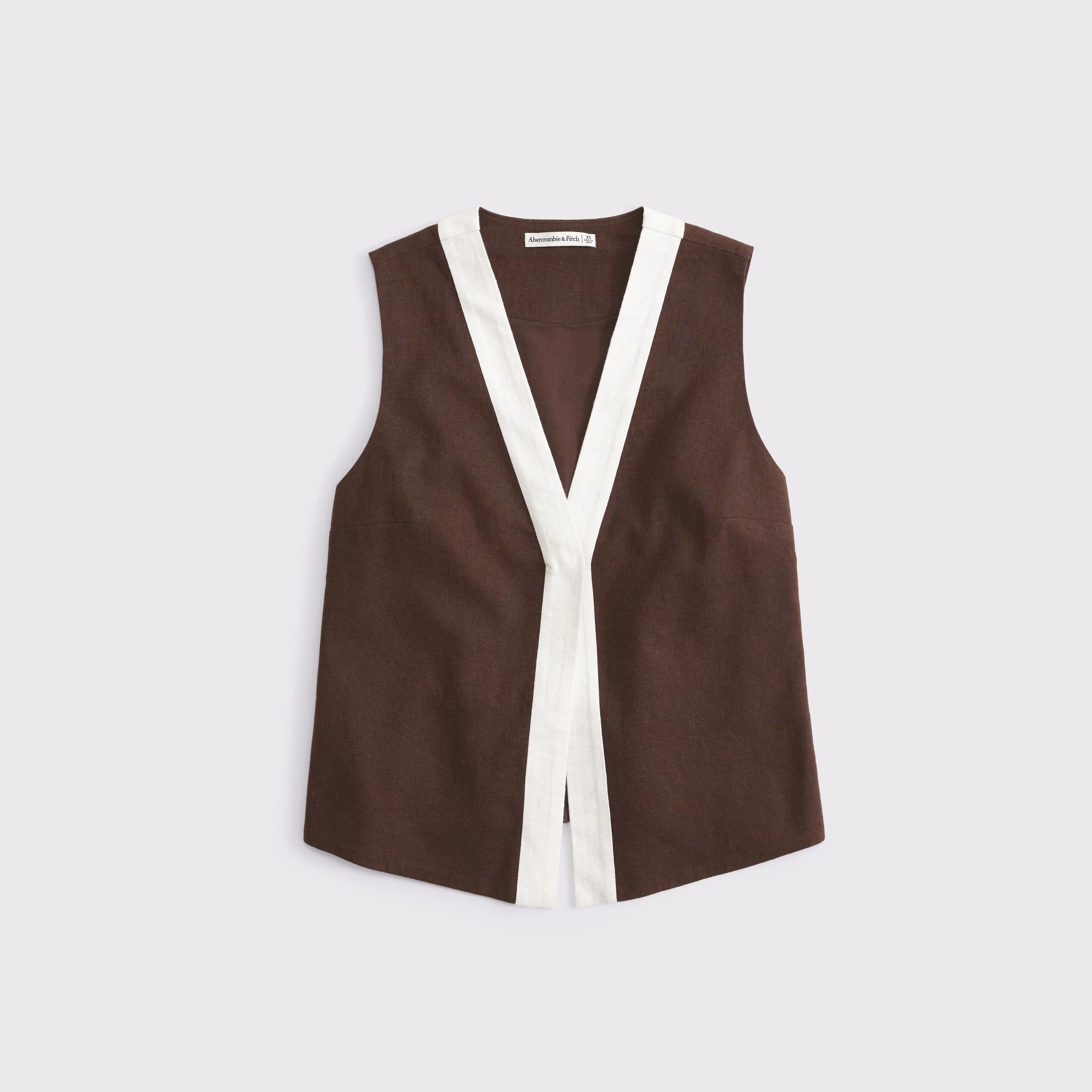 Linen-Blend Vest Product Image