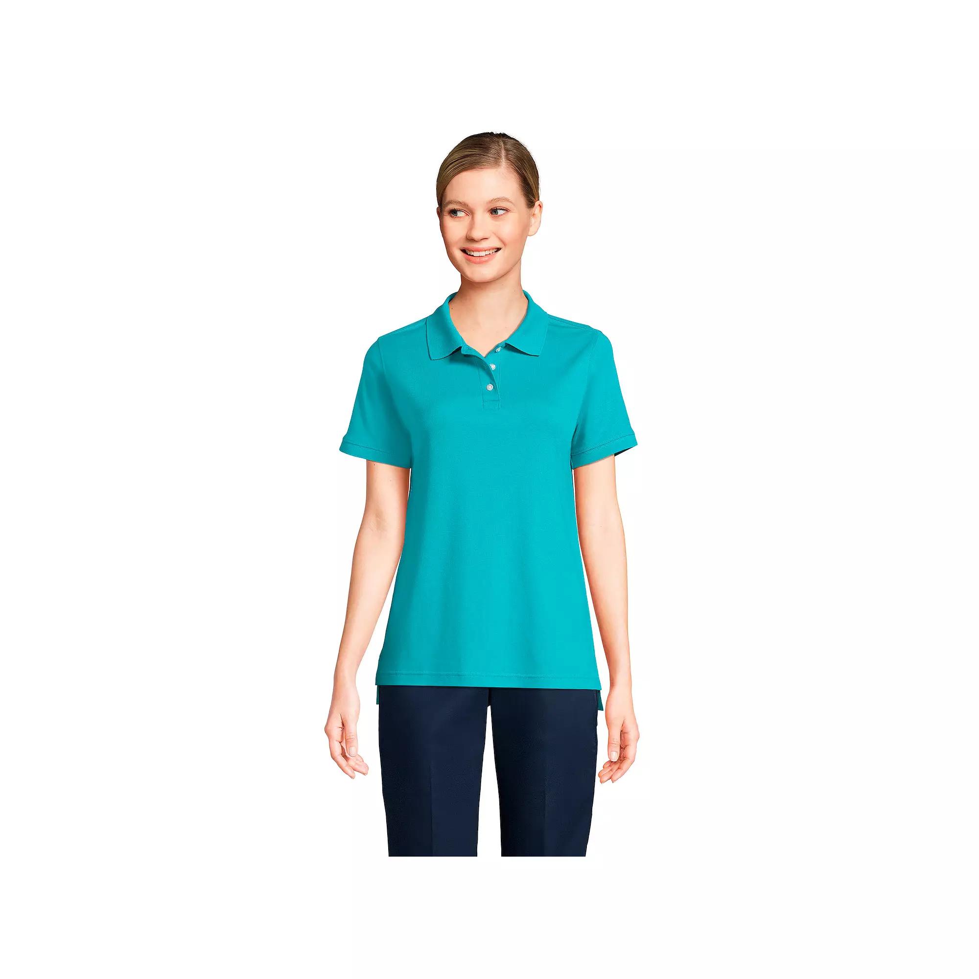Women's Lands' End School Uniform Classic Short Sleeve Interlock Polo Top,  Product Image