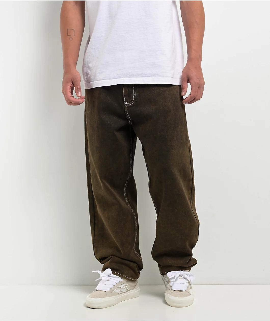 Empyre Brown Wash Ultra Loose Skate Jeans Product Image