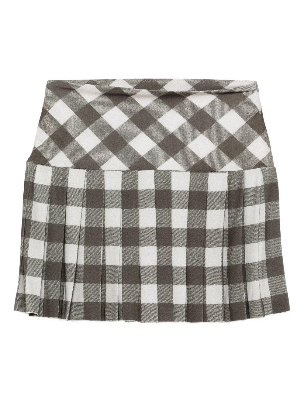 pleated checked skirt Product Image