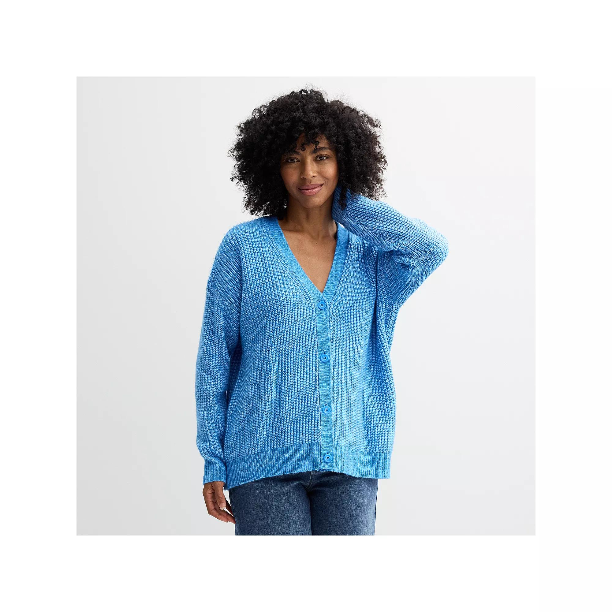 Women's Sonoma Goods For Life® Oversized Boyfriend Cardigan, Size: XS, Purple Product Image