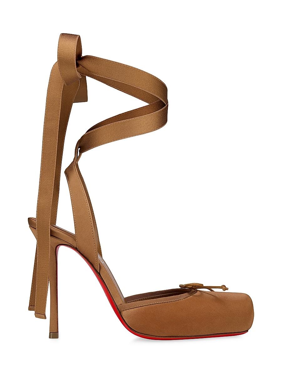 Womens Cassia Lace Up 100MM Satin Pumps Product Image