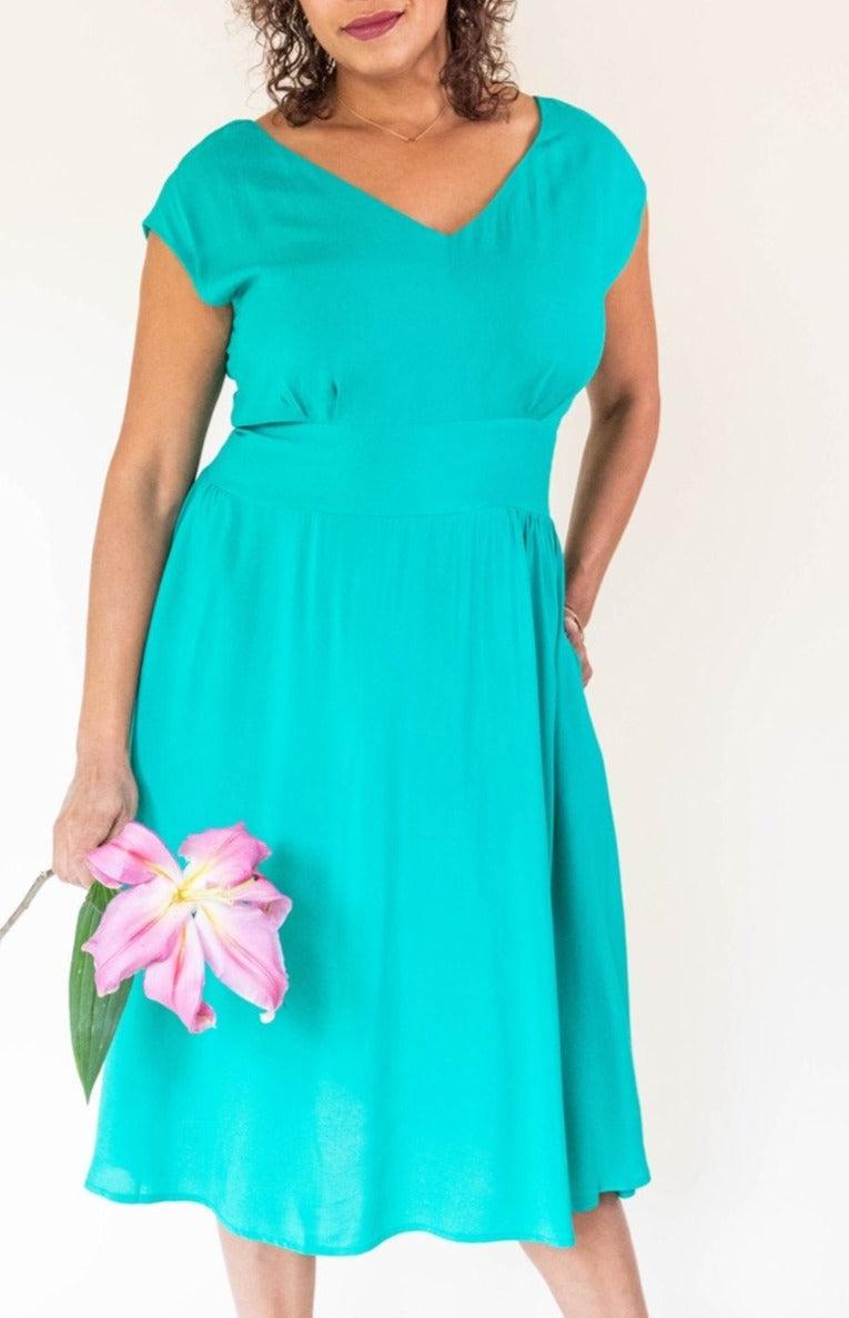 Joy dress in Teal Challis Product Image