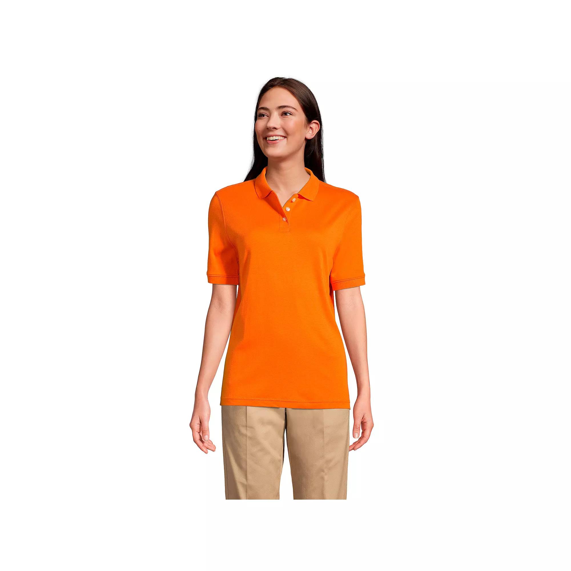 Women's Lands' End School Uniform Classic Short Sleeve Interlock Polo Top,  Product Image