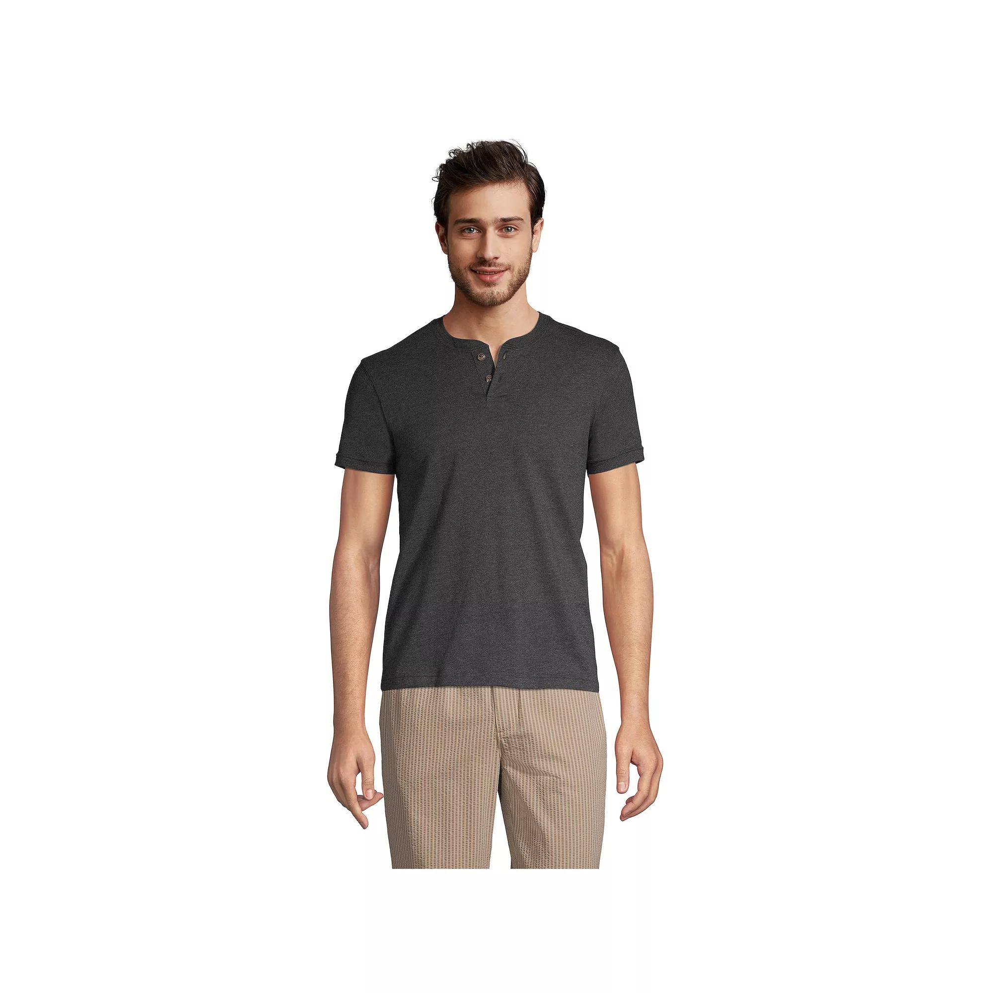Men's Lands' End Classic-Fit Super-T Henley,  Product Image