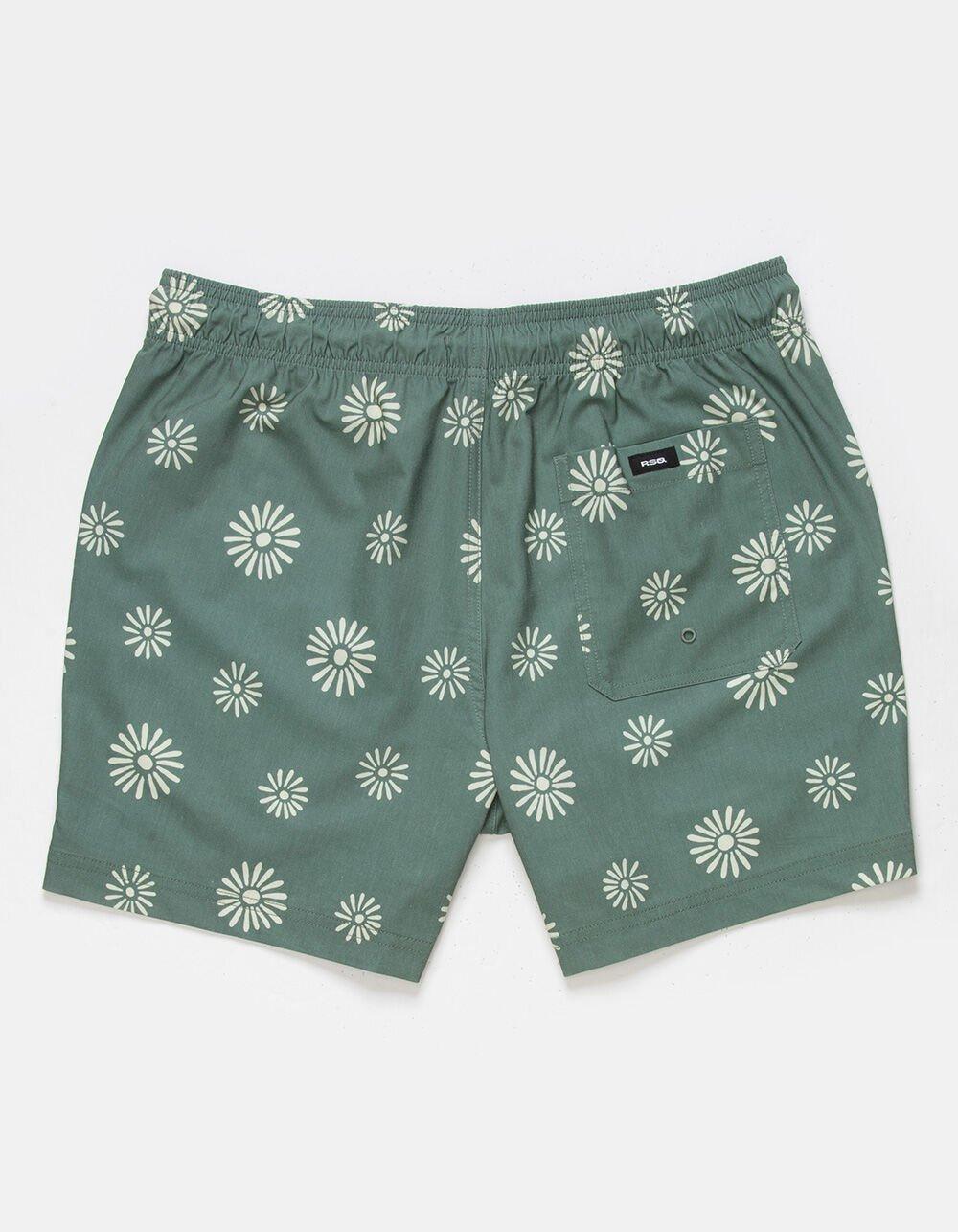 RSQ Mens Daisy 5" Swim Shorts - DK GREEN Product Image