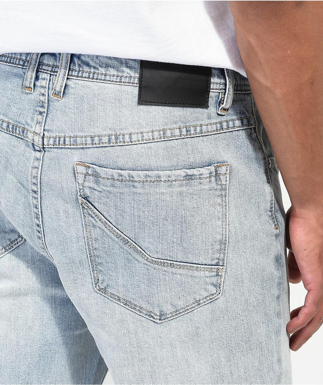 Empyre Verge Tapered Aged Light Wash Skinny Jeans Product Image