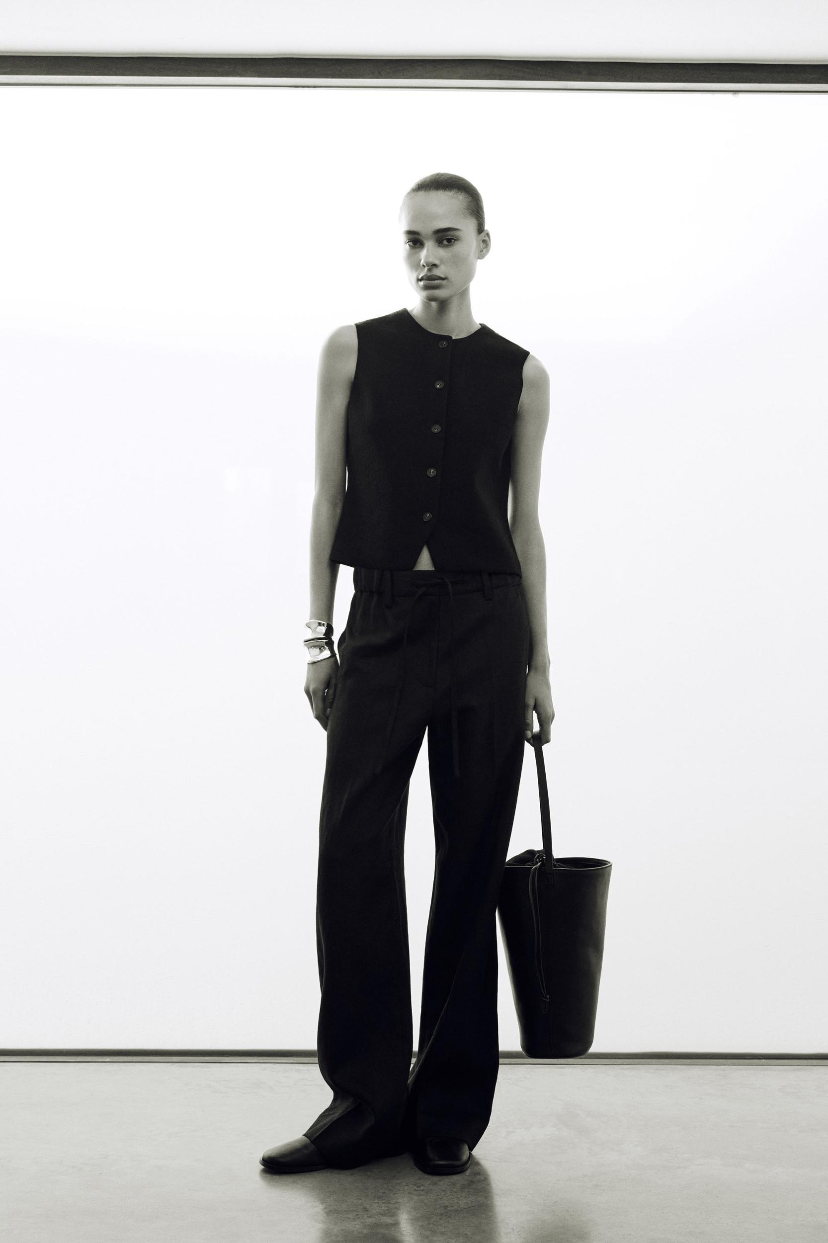 LINEN DRAWSTRING PANTS Product Image