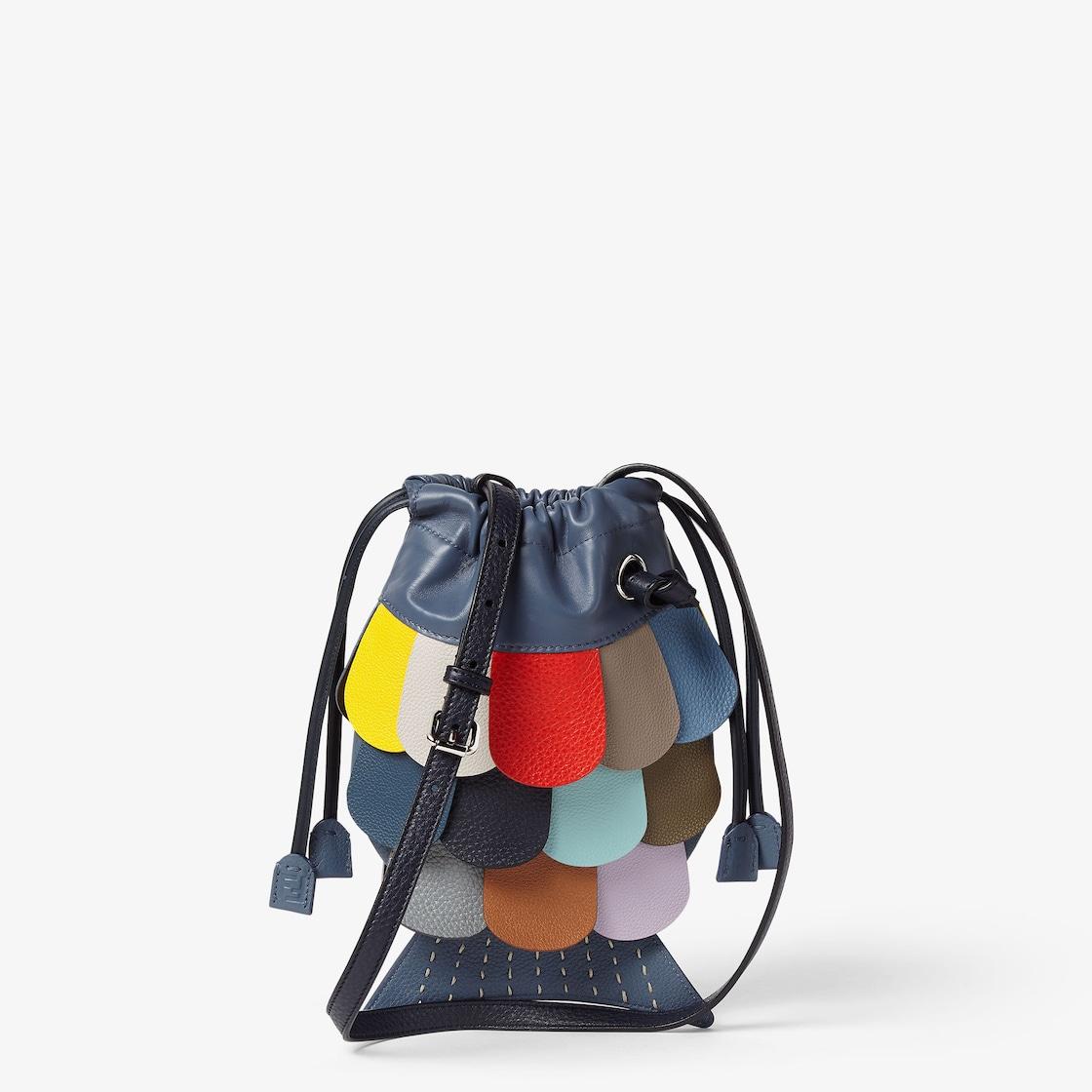 Fish BagNappa leather and multicolor patchwork Cuoio Romano leather bag Product Image