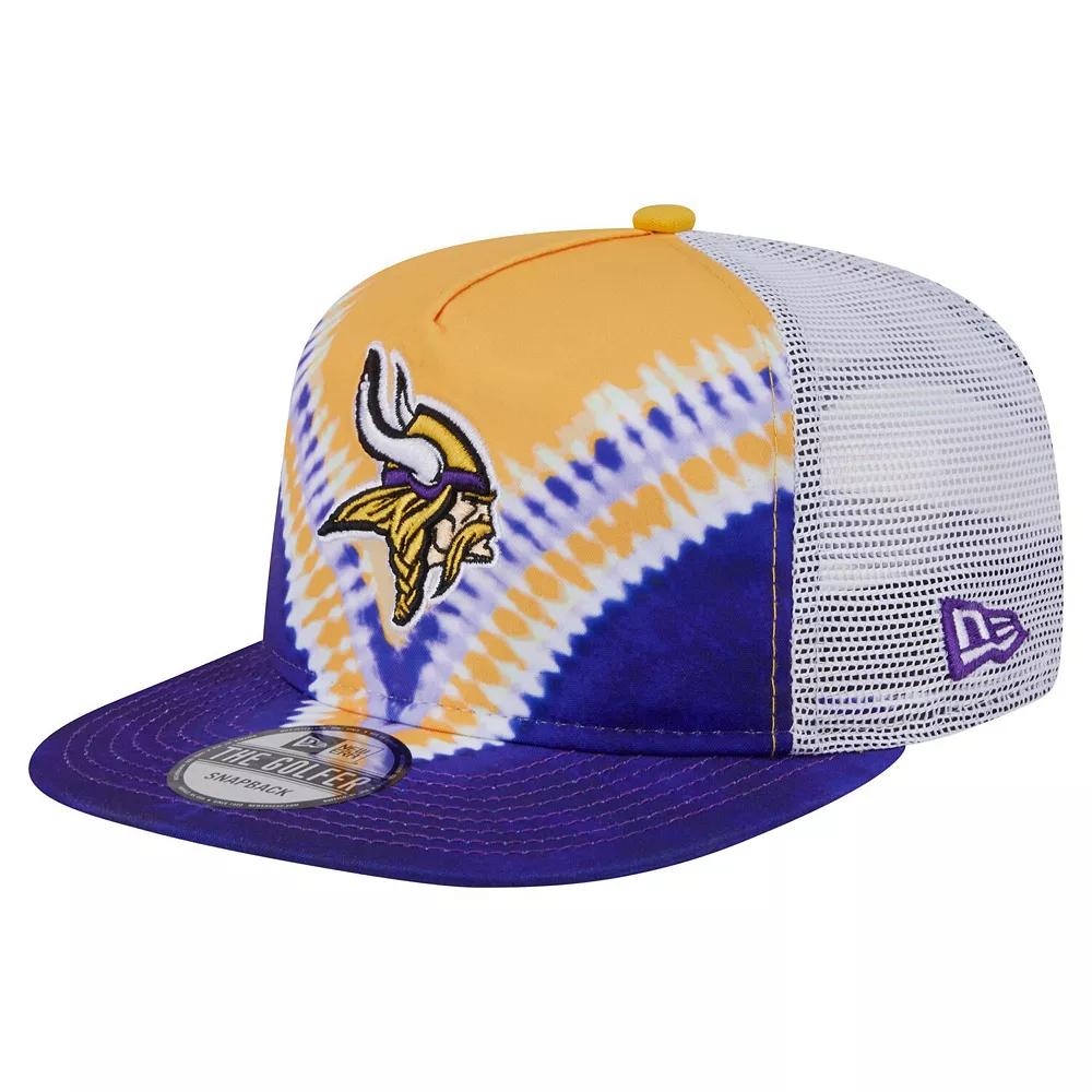 Men's New Era Gold/Purple Minnesota Vikings Throwback Dye Golfer Snapback Hat Product Image