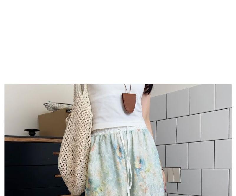 High Rise Floral Print Wide Leg Pants Product Image