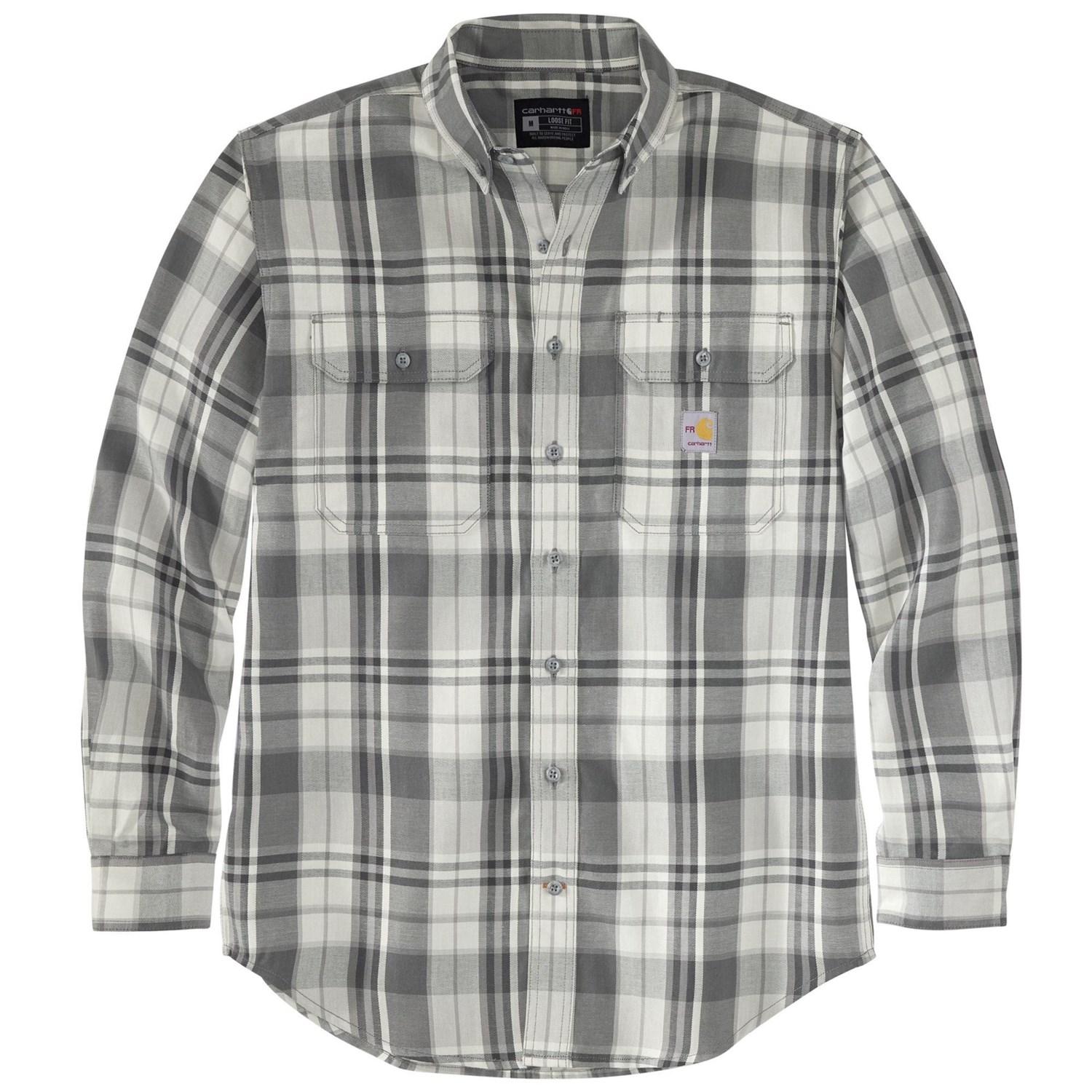 Carhartt 104507 Big and Tall Flame-Resistant Force® Rugged Flex® Loose Fit Midweight Twill Plaid Shirt - Long Sleeve Product Image