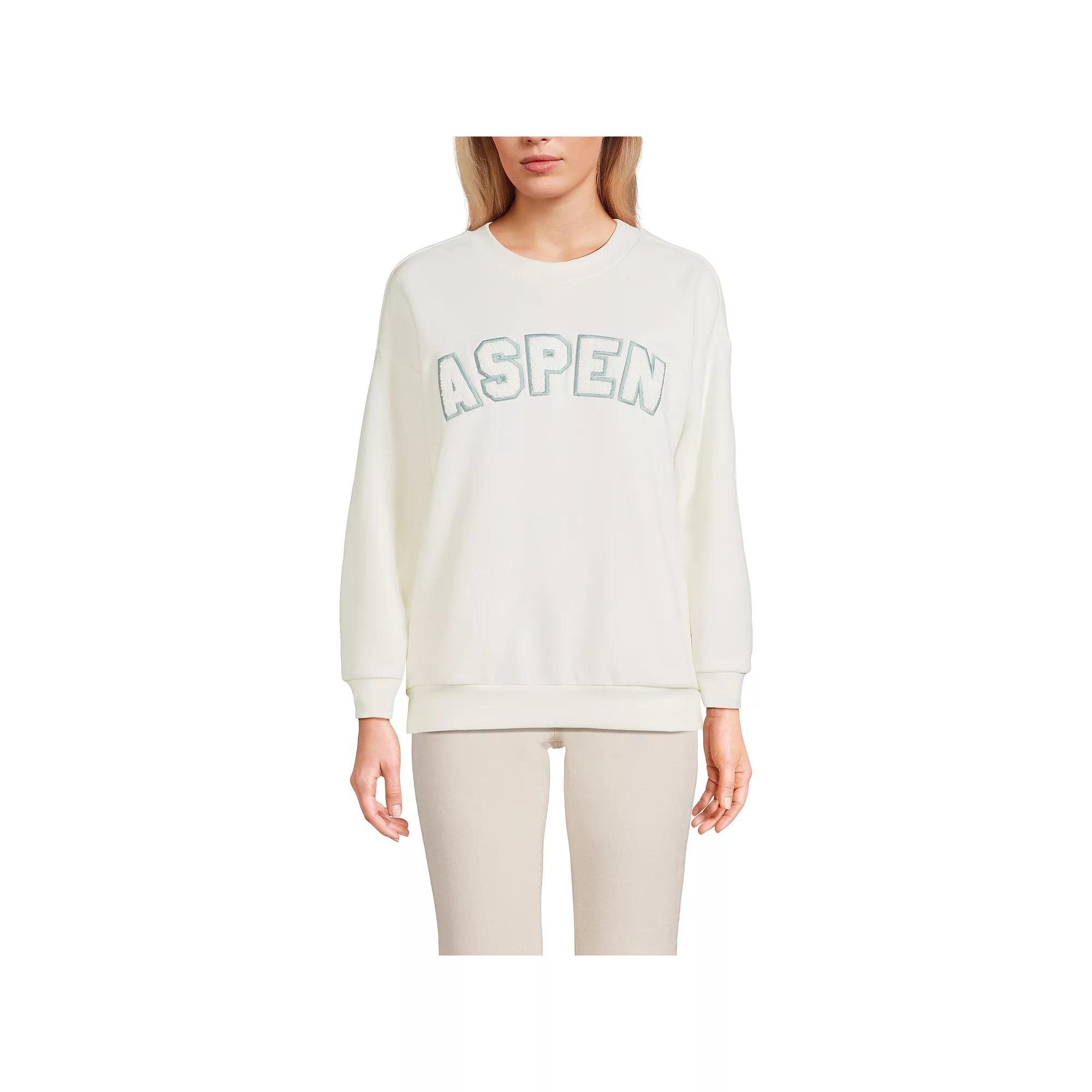 Women's Lands' End Modern Fit Crewneck Sweatshirt,  Product Image