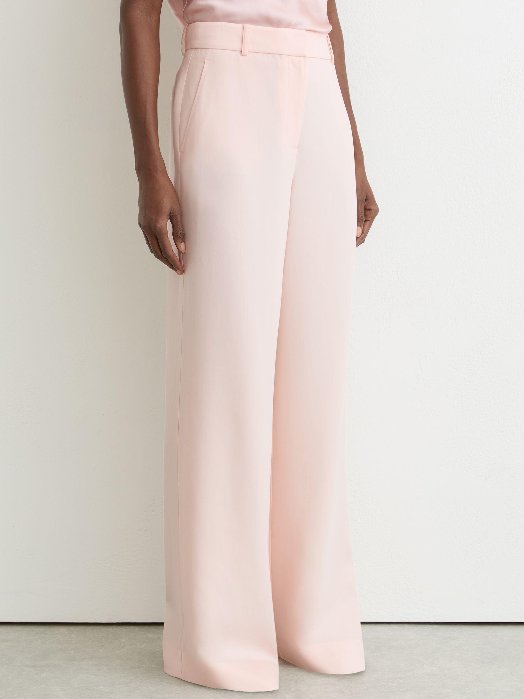 Tipped Wide-Leg Belted Jumpsuit in Pink Product Image