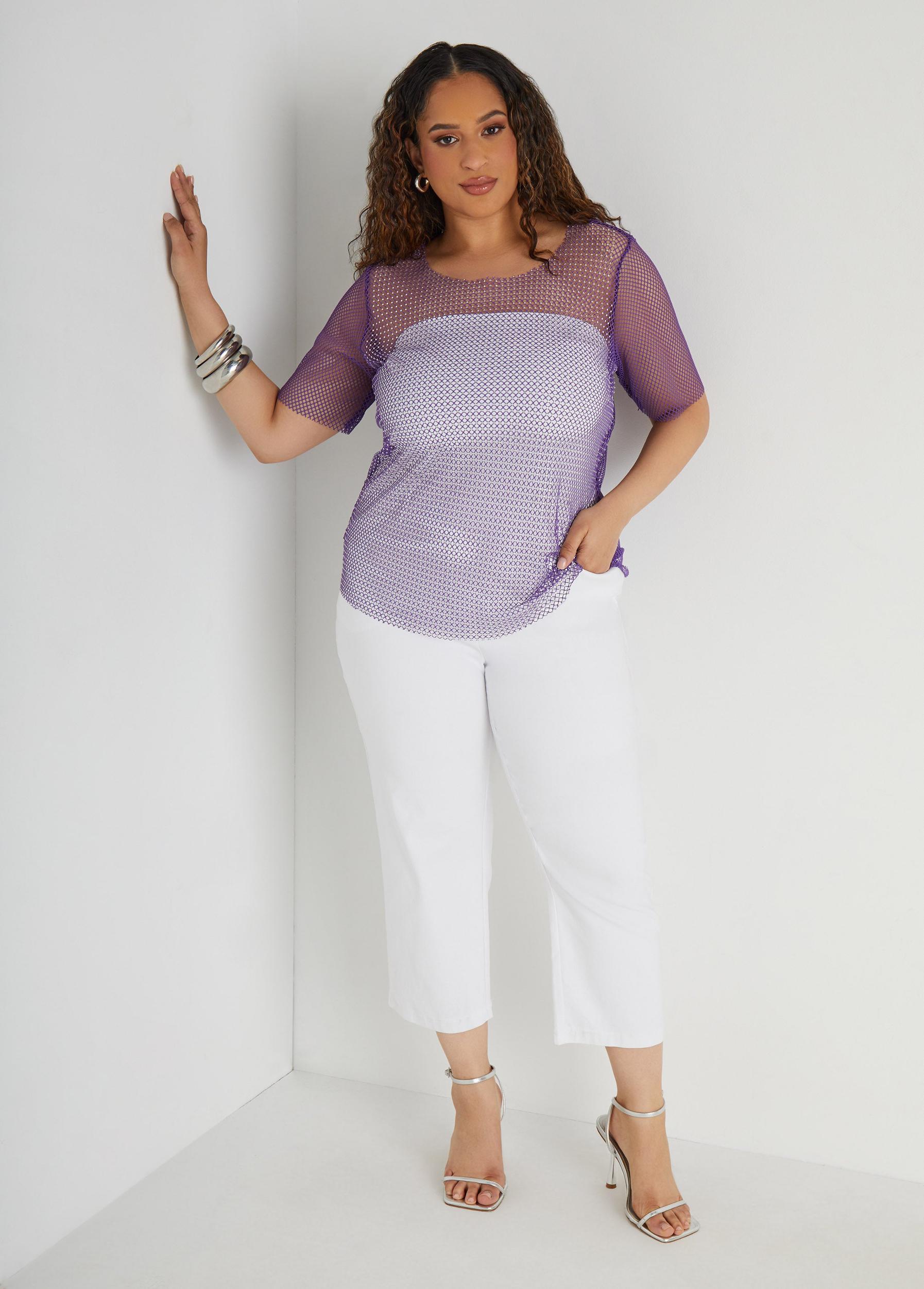 Crystal Embellished Fishnet Tee Product Image