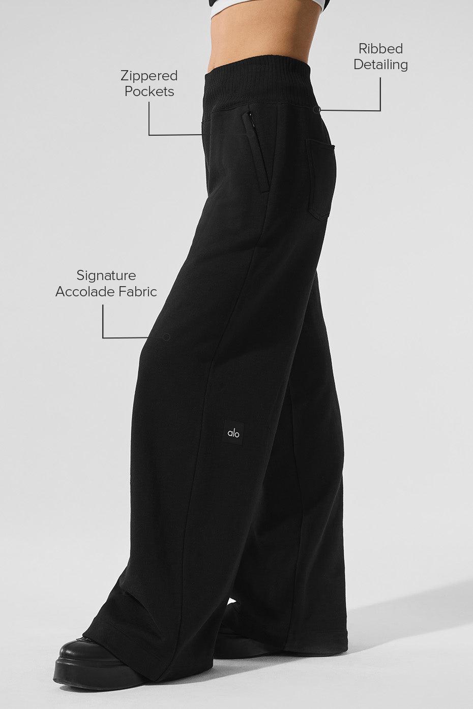 Serenity Wide Leg Sweatpant - Black Female Product Image
