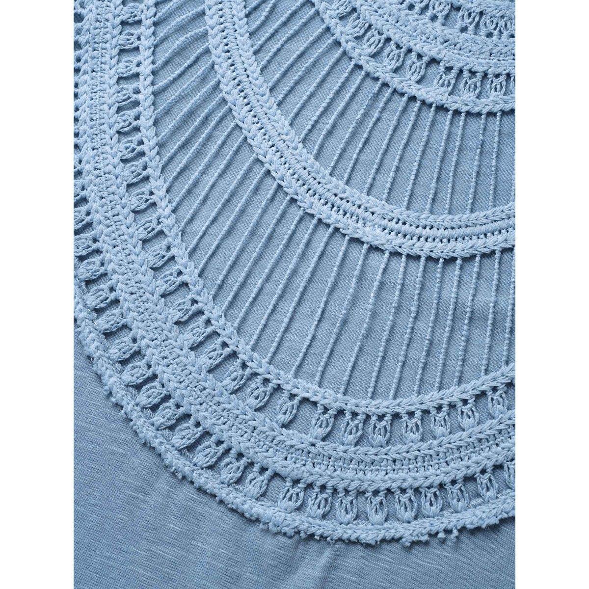 Plus Size Notched Collar Plain Cut Out Tank Top Women Cerulean Resort Patchwork Notched collar Vacation Tank Tops Camis BloomChic 22-24/3X Product Image