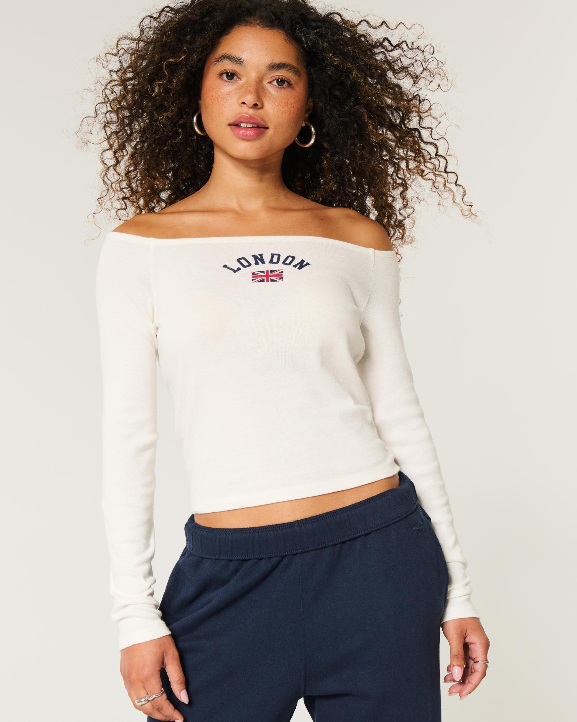 Easy New York Graphic Off-the-Shoulder Top Product Image