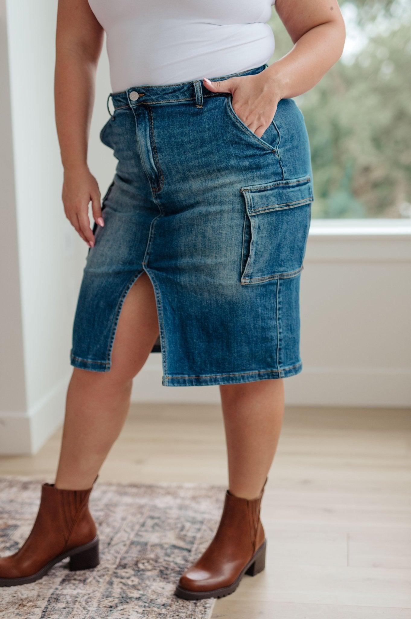 Always Be There Cargo Denim Skirt (Online Exclusive) Product Image