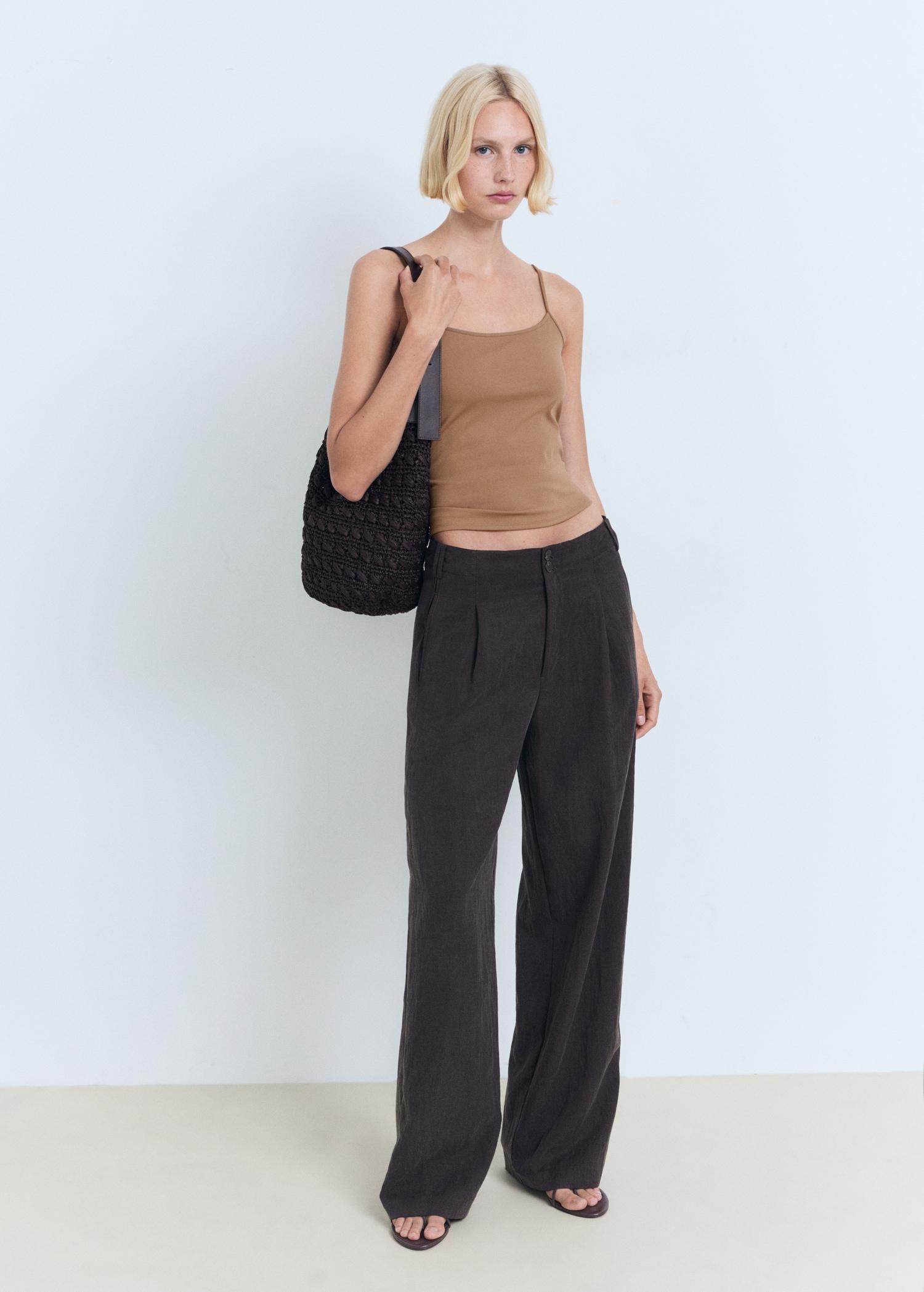 Spaghetti strap top - Women | MANGO USA Product Image