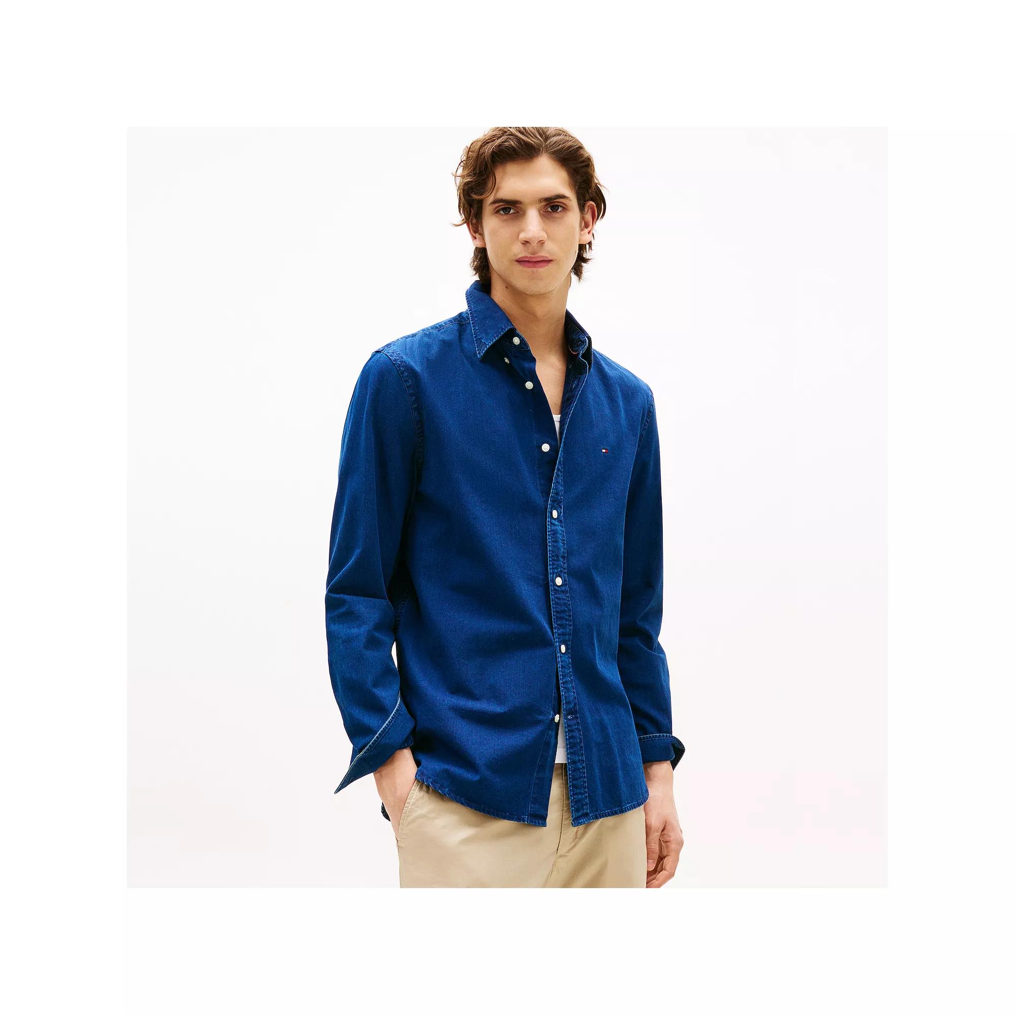 Men's Tommy Hilfiger Long Sleeve Chambray Button Down Shirt,  Product Image