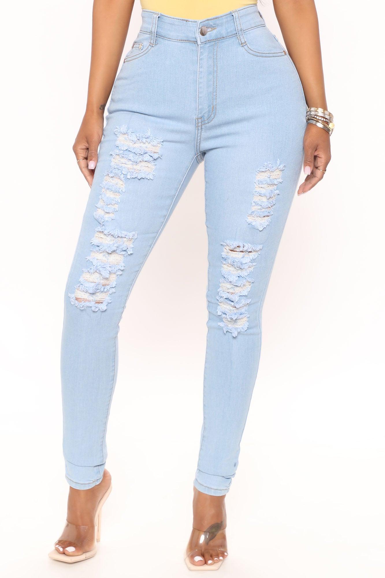 Drive To The Ocean Jeans - Light Blue Wash Product Image