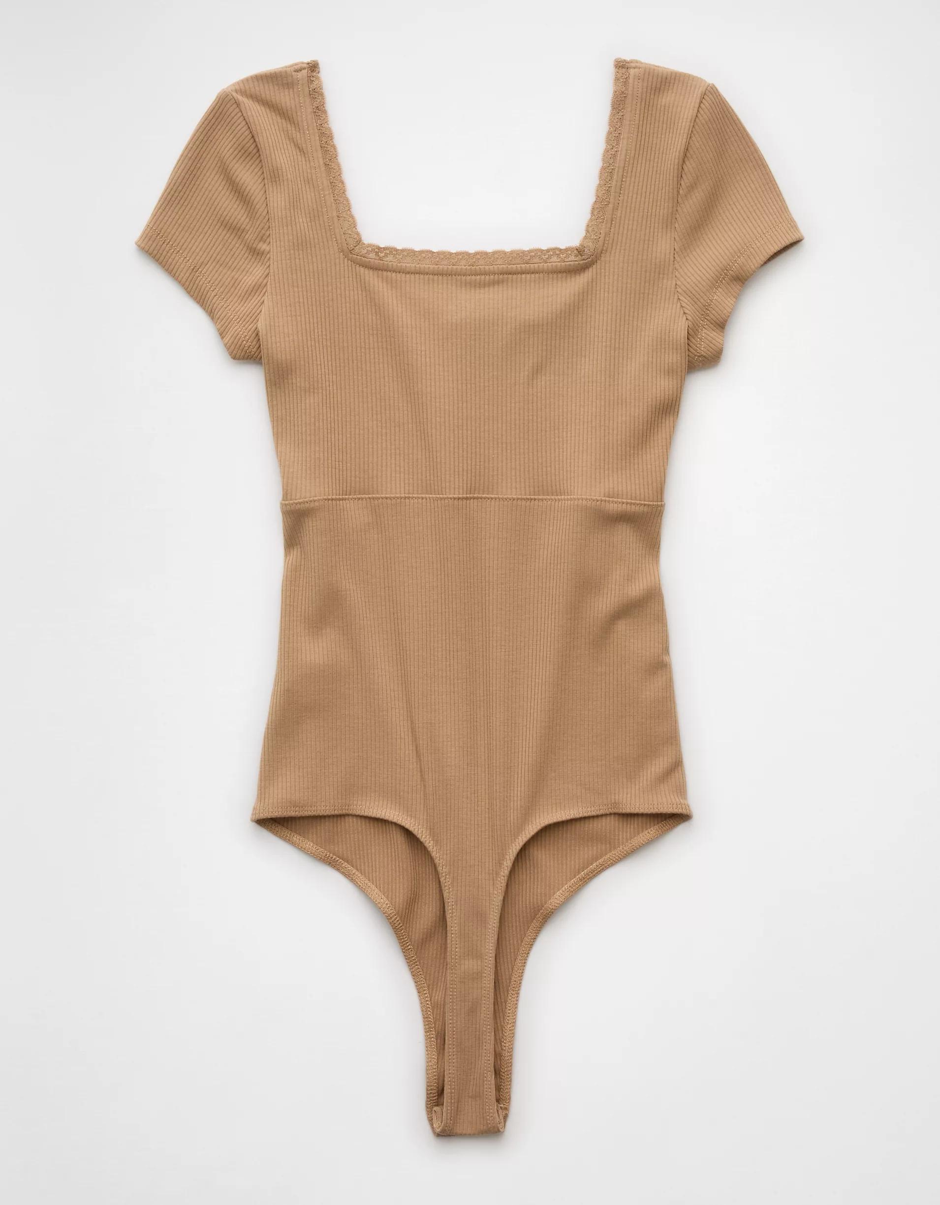 AE Short Sleeve Square Neck Bow Bodysuit Product Image