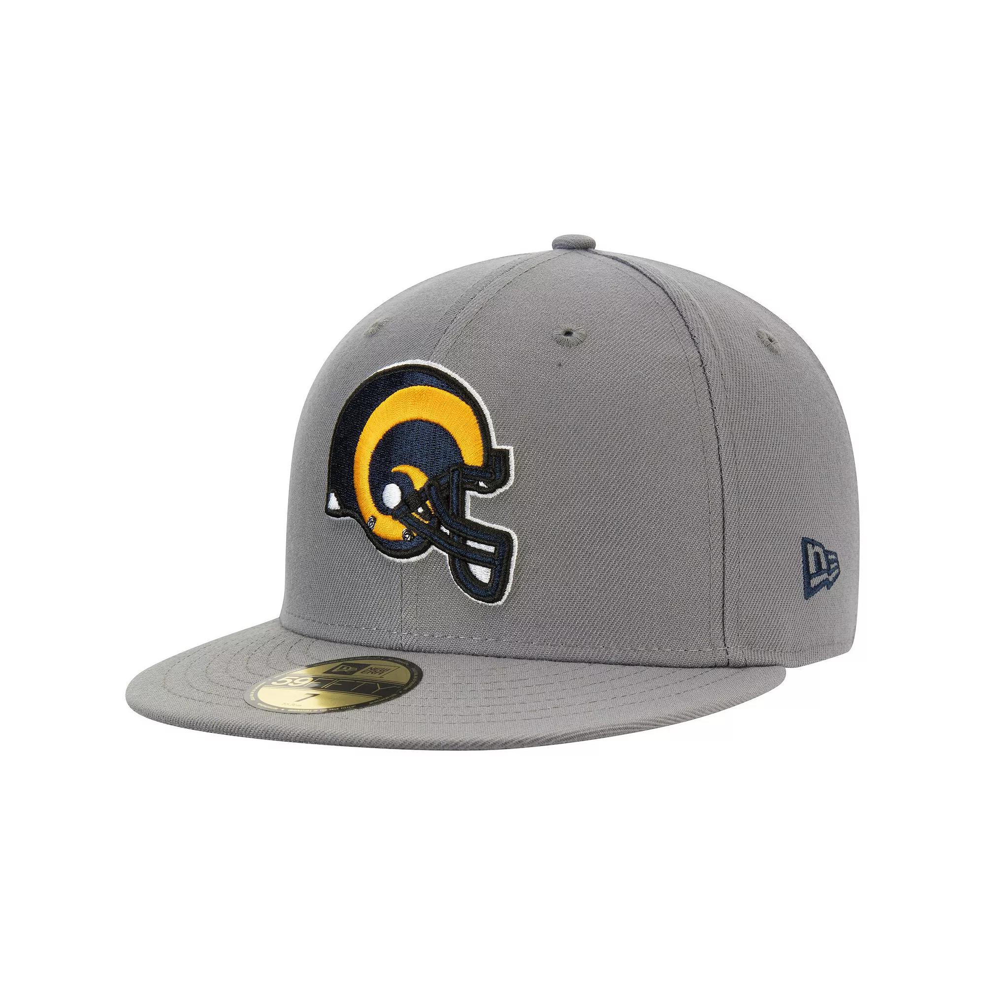 Men's New Era Graphite Los Angeles Rams Throwback Logo Storm 59FIFTY Fitted Hat, Size: 8, Dark G Product Image