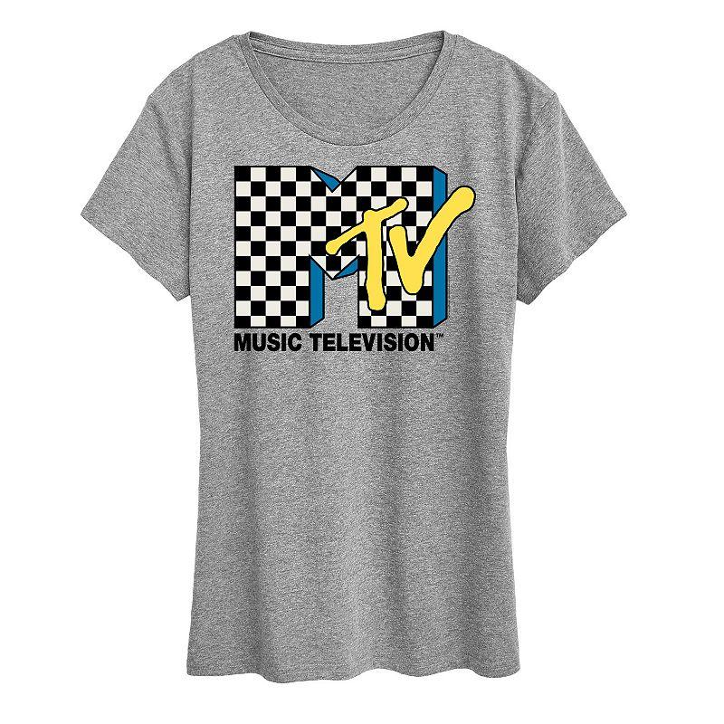 Women's MTV Checkered Logo Graphic Tee, Girl's,  Product Image