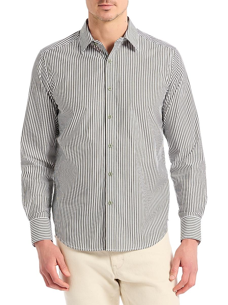Mens Greenwich Striped Button-Front Shirt Product Image