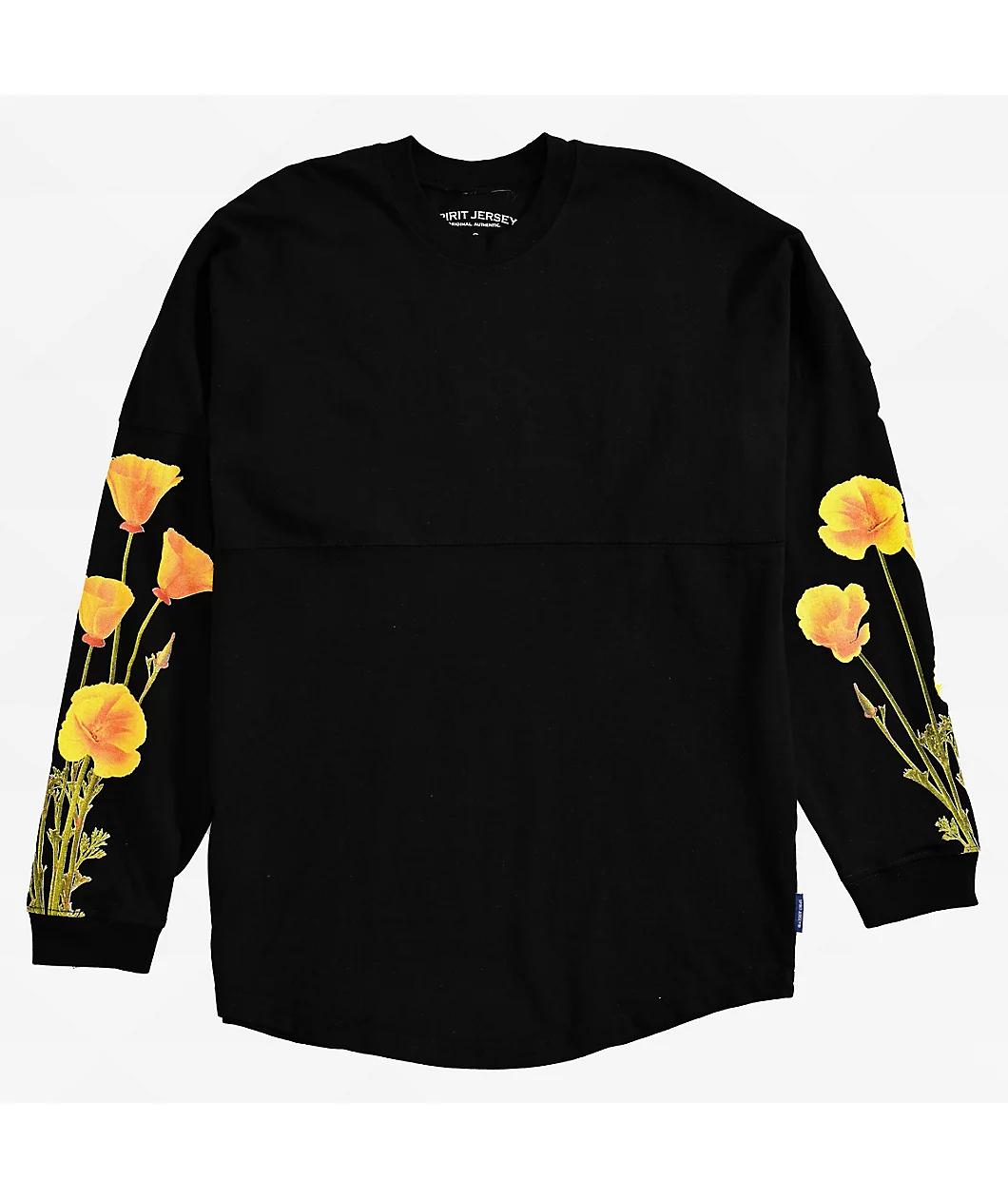Spirit Jersey City Of Los Angeles Poppy Fields Black Long Sleeve T-Shirt Product Image