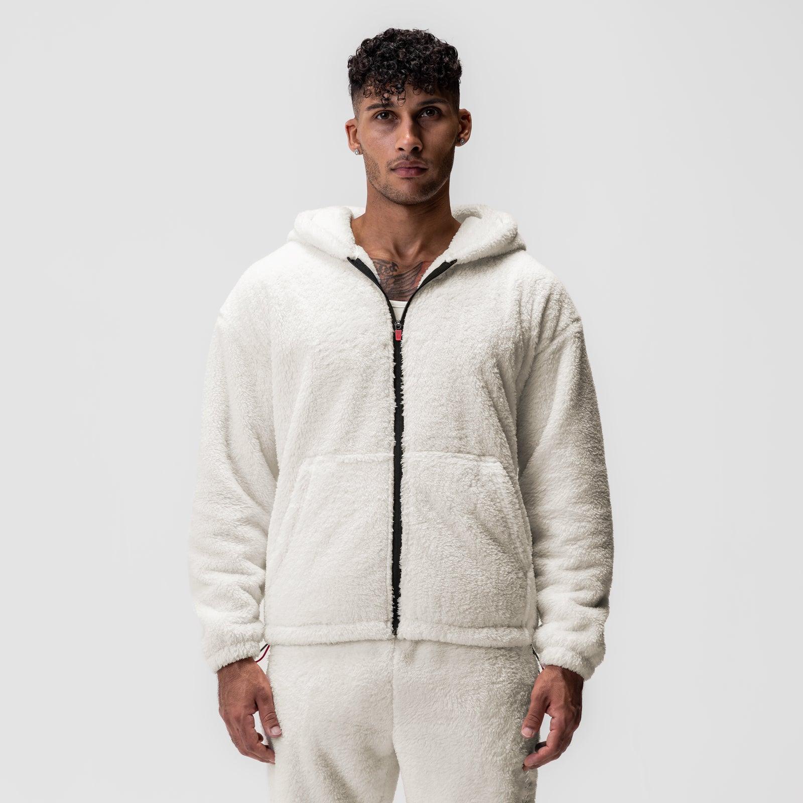 0887. Sherpa Recovery Full Zip Hoodie - Ivory Cream/White Product Image