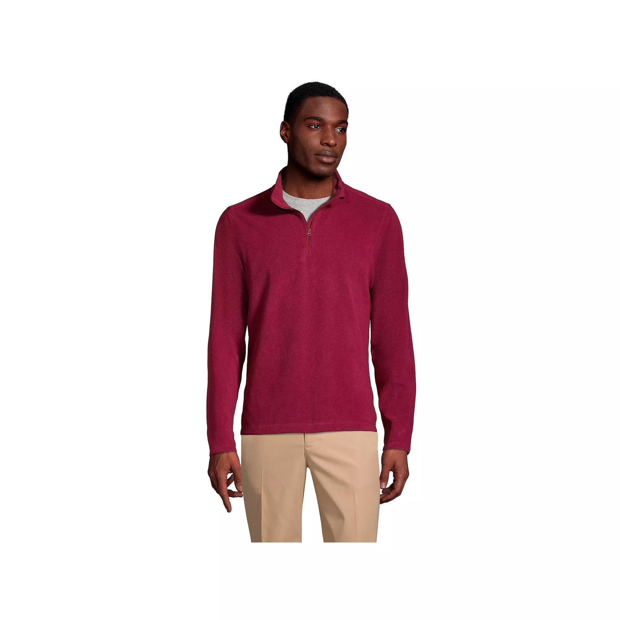 Men's Lands' End Lightweight Fleece Quarter Zip Pullover,  Product Image