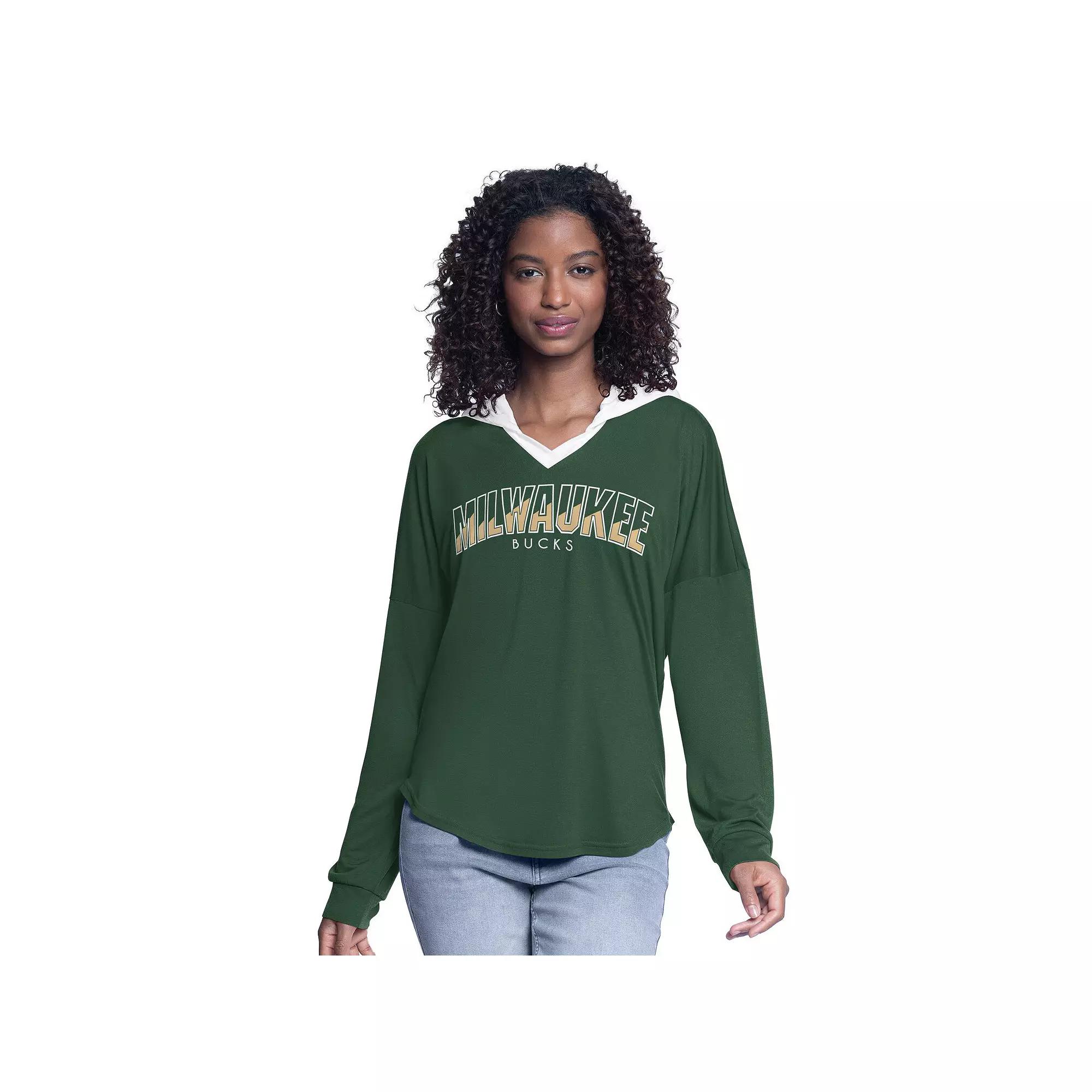 Women's G-III 4Her by Carl Banks Hunter Green Milwaukee Bucks Bench Player Over Product Image