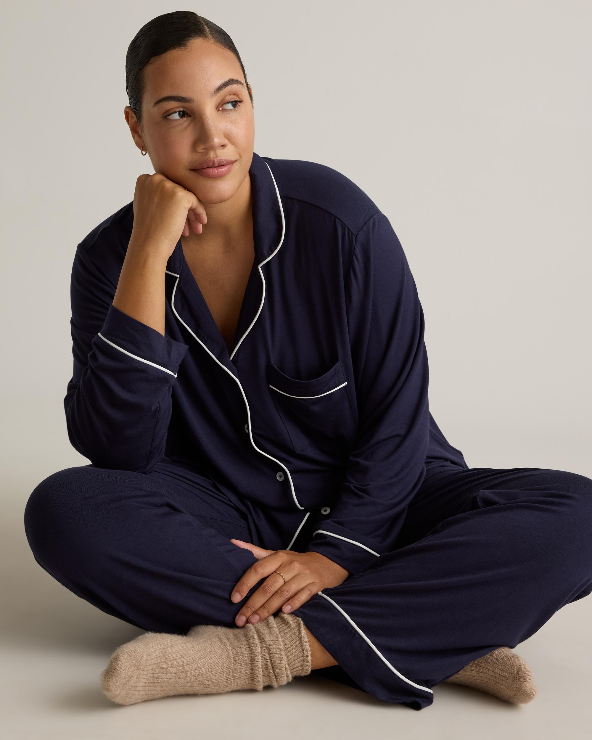 Quince | Women's Bamboo Jersey Long Sleeve Pajama Set Product Image
