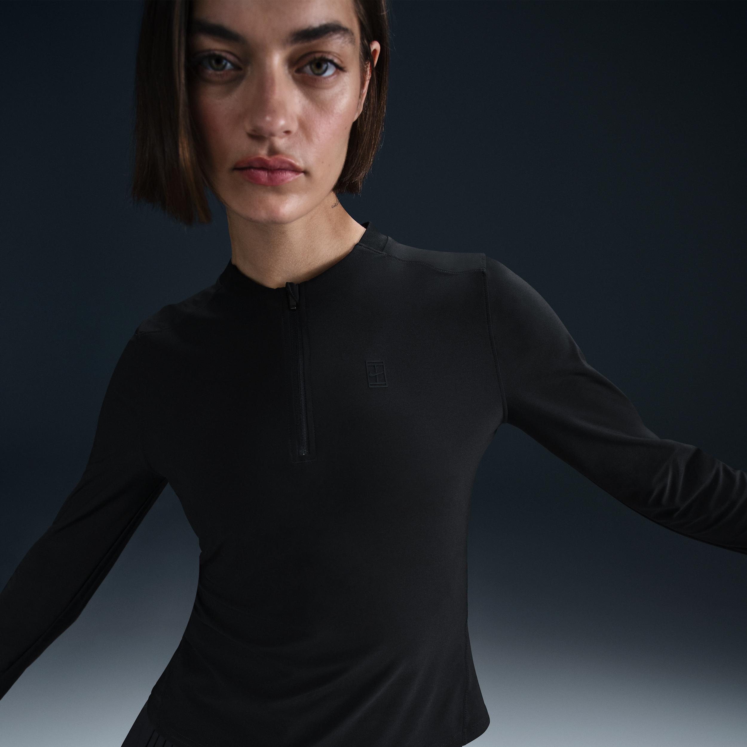 Nike Womens Court Advantage Dri-FIT Mid-Layer Tennis Top | FZ6737-010 Product Image