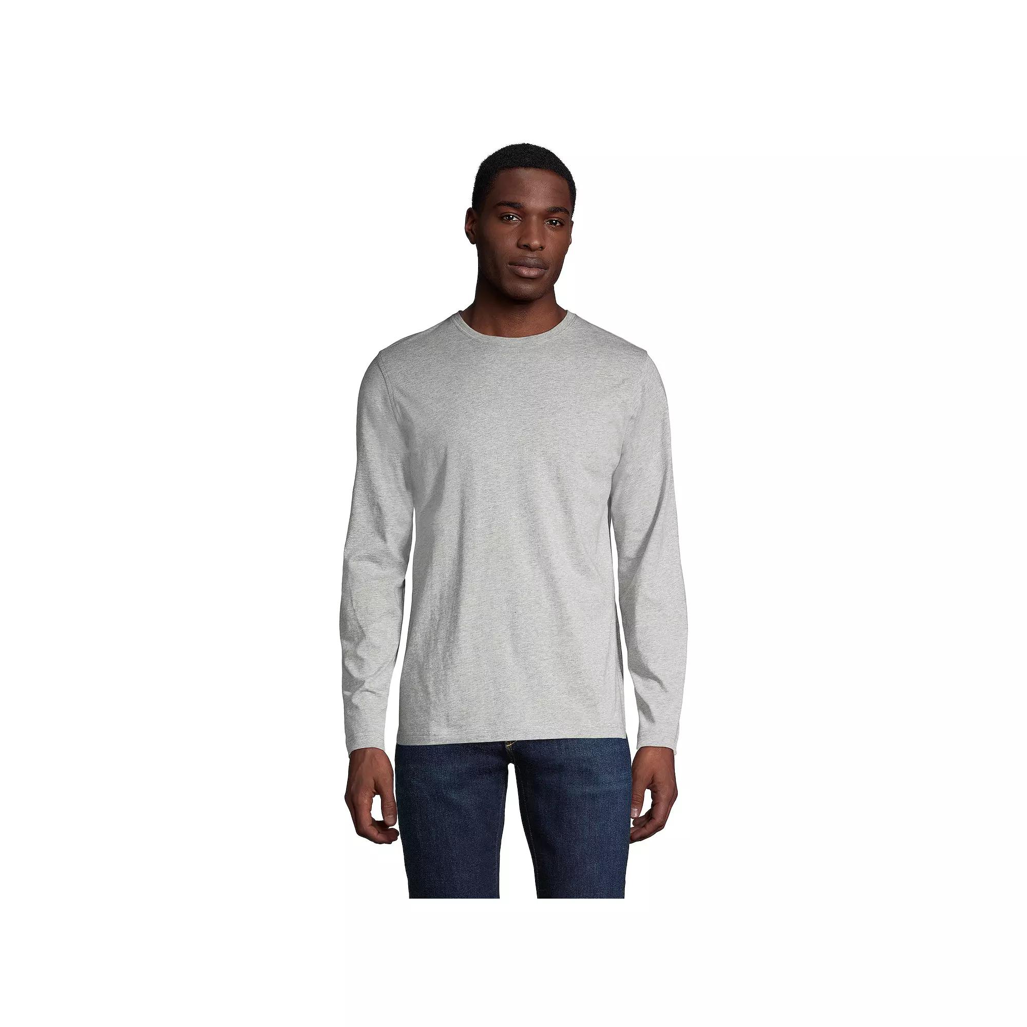 Men's Lands' End Classic-Fit Supima Tee, Size: Small, Grey Product Image