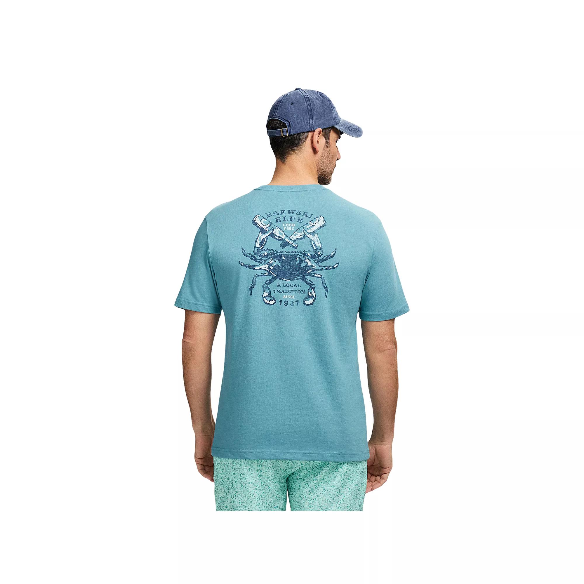 Men's IZOD Saltwater Soft Wash Short Sleeve Graphic Tee, Size: Large, Brewski Blue Product Image
