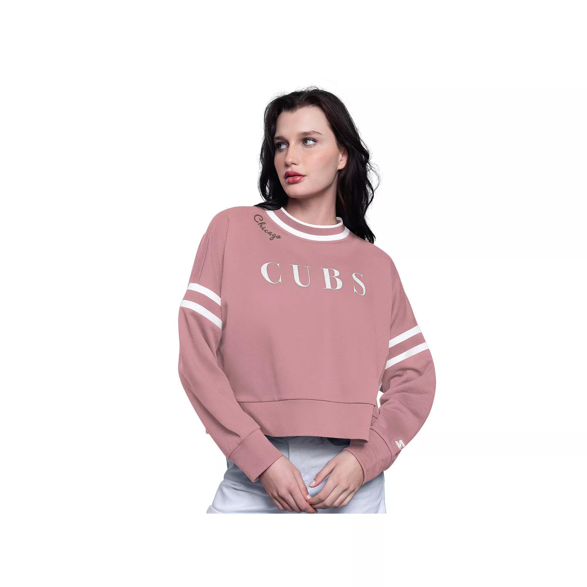 Women's Starter Pink St. Louis Cardinals Power Play Cropped Pullover Sweatshirt,  Product Image