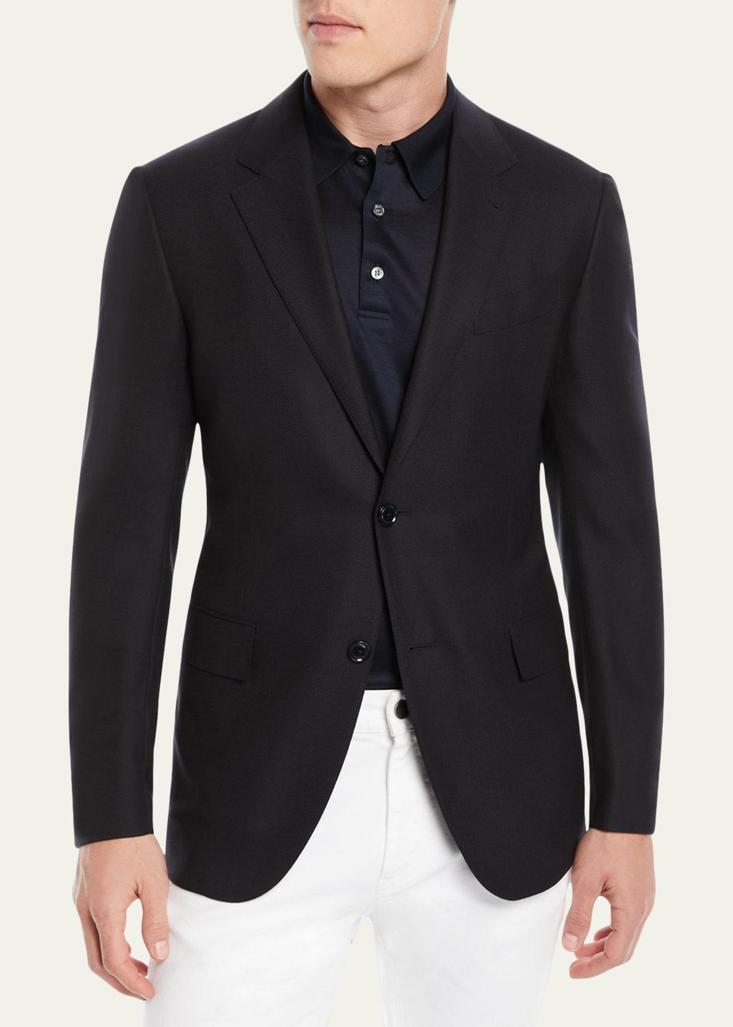Mens Solid Trofeo Wool Regular-Fit Blazer Jacket Product Image