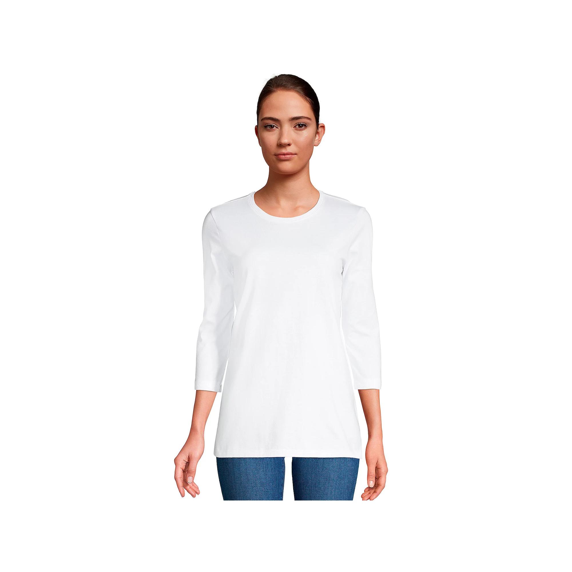 Women's Lands' End Supima Cotton Crewneck Tunic,  Product Image