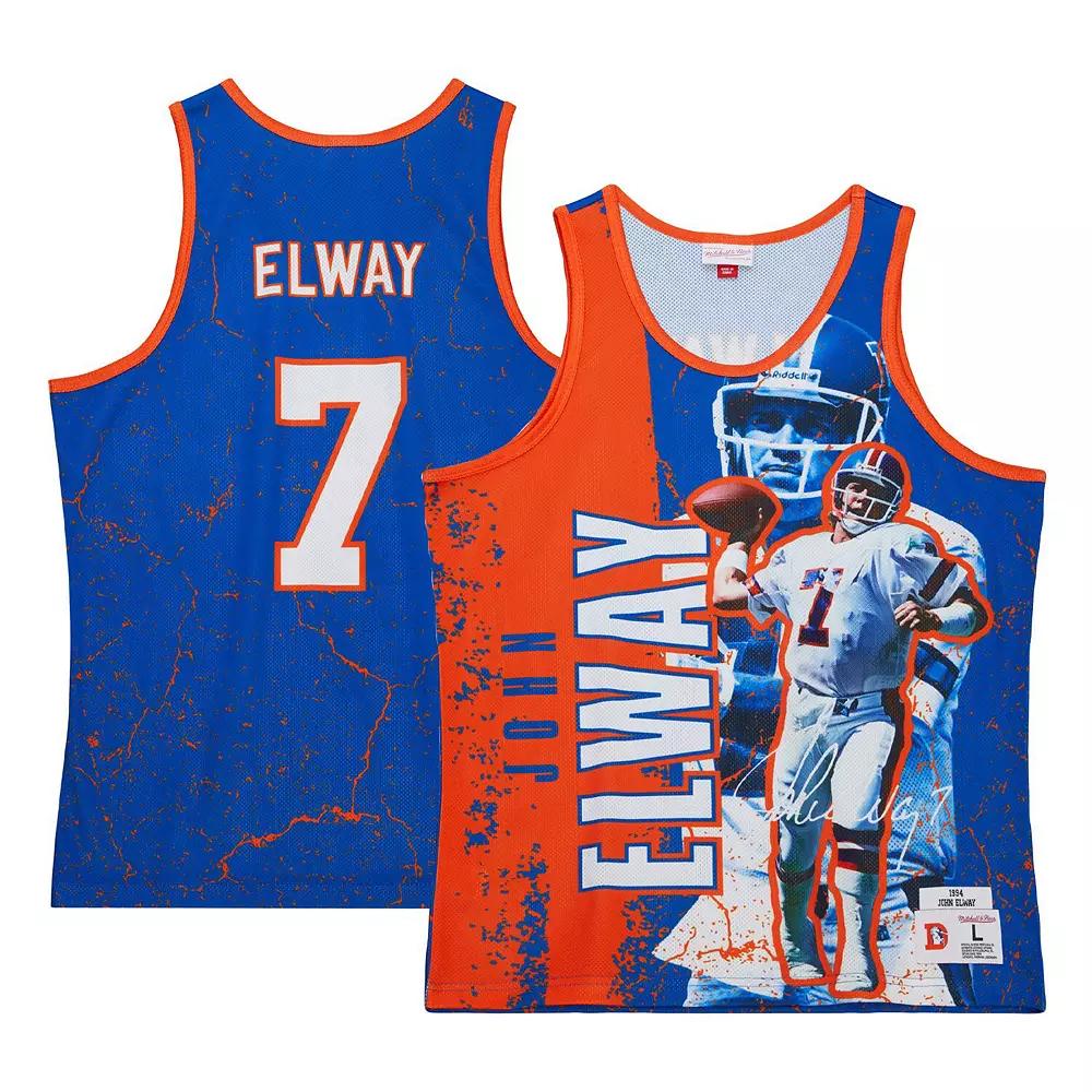 Men's Mitchell & Ness John Elway Royal Denver Broncos 1994 Player Burst Tank Top, Size: 3XL, Blue Product Image
