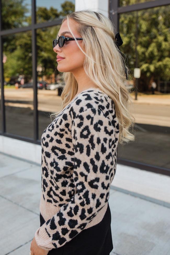 Fierce Feelings V-Neck Leopard Sweater FINAL SALE Product Image