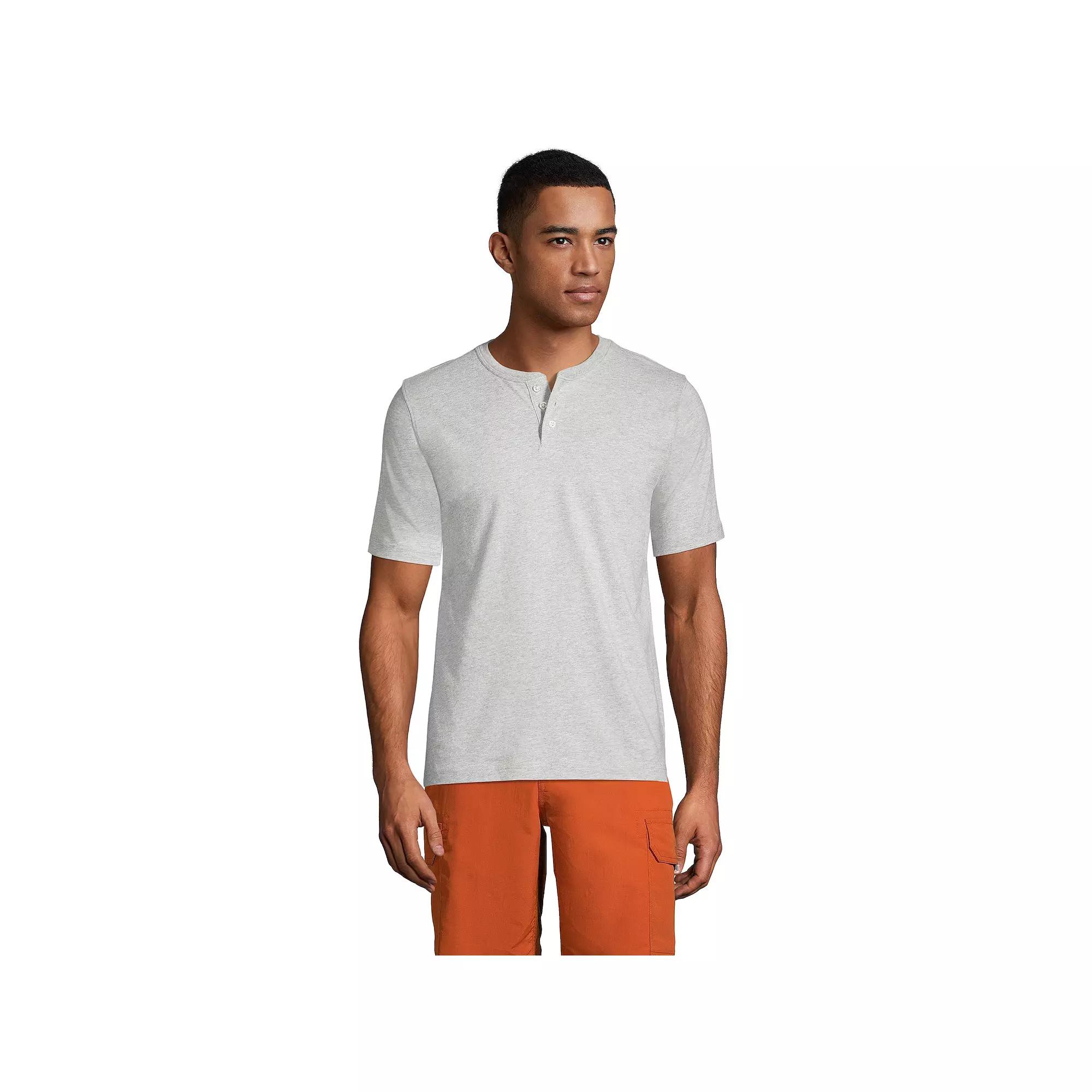 Big & Tall Lands' End Short Sleeve Super-T Henley, Men's,  Product Image