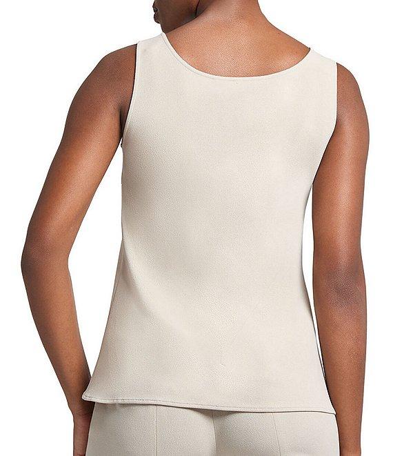 Ming Wang Stretch Deco Crepe Scoop Neck Sleeveless Top Product Image