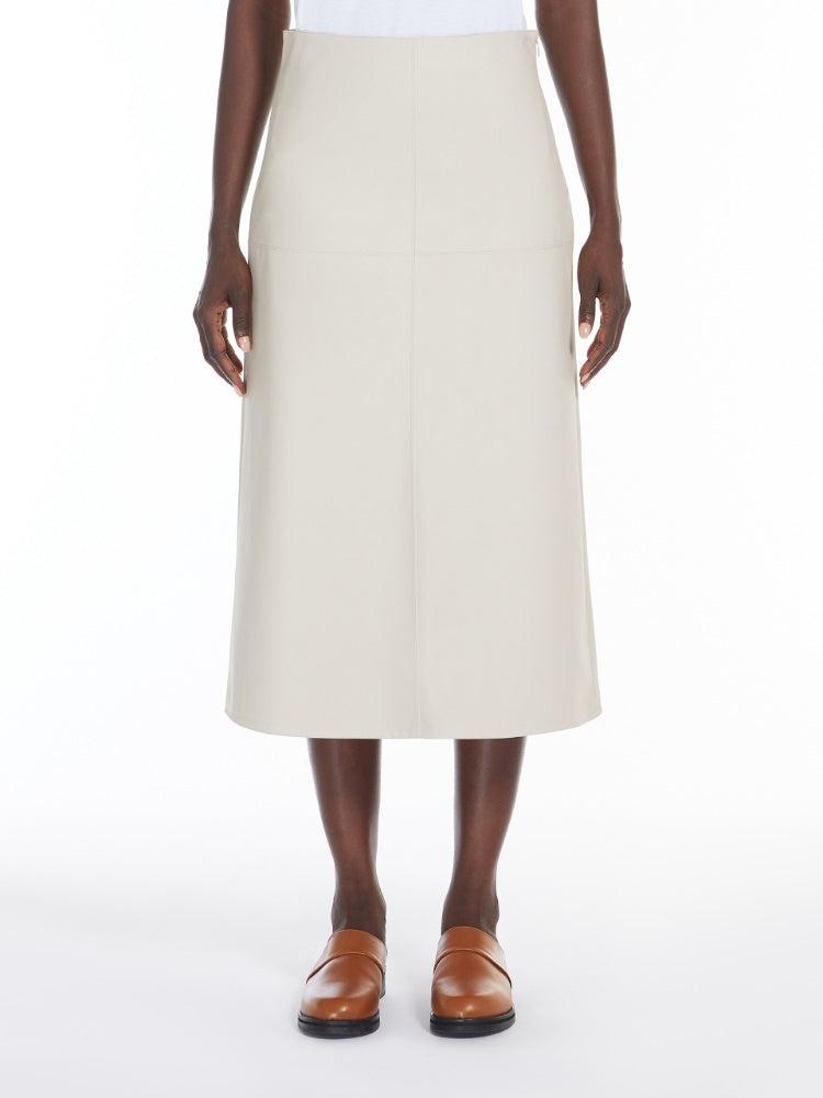Max Mara Scilli Coated Jersey Midi Skirt in Beige Product Image