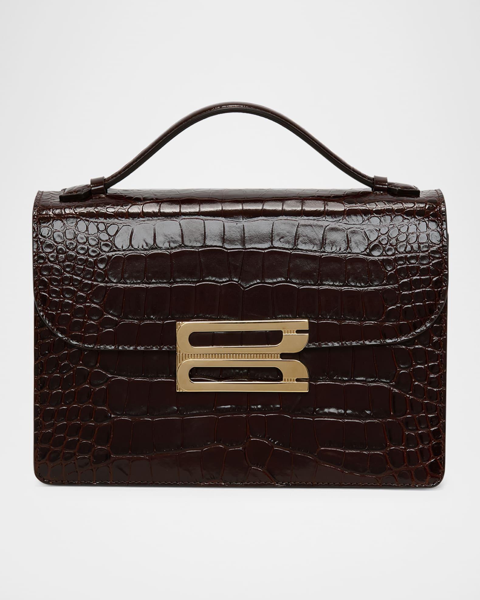 The Dorian Croc-Embossed Leather Crossbody Bag Product Image