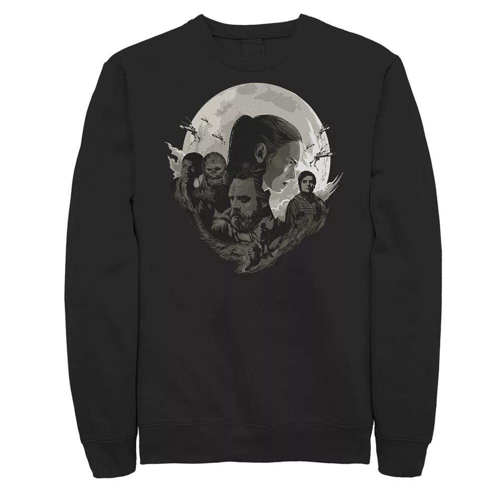 Men's Star Wars Last Jedi Rebels Moon Sweatshirt, Size: Large, Black Product Image