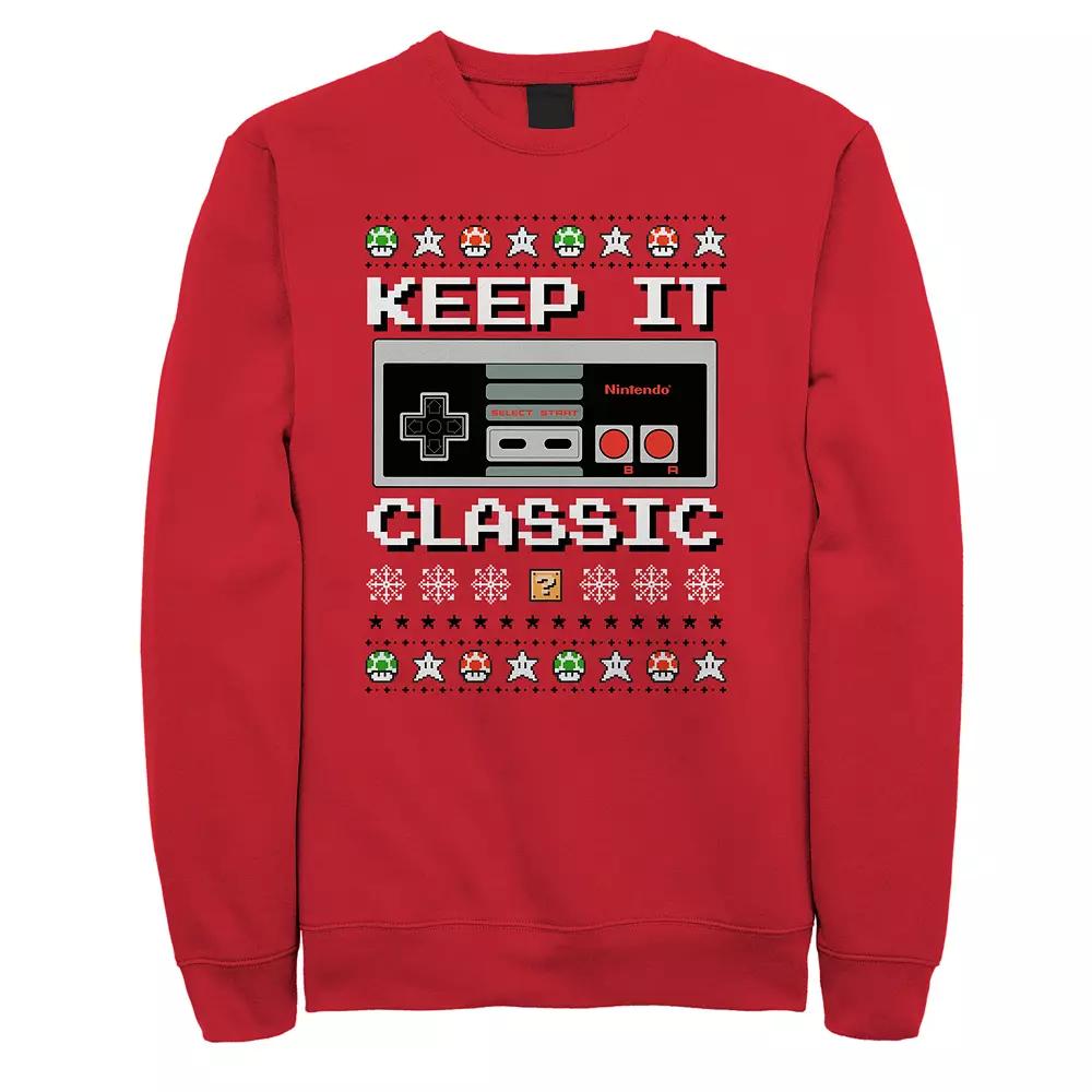 Men's Nintendo Controller Ugly Christmas Sweater Graphic Tee,  Product Image
